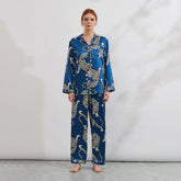 Women's Tiger Silk Pajama Set Mulberry Printed Silk Pajamas